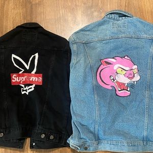 Custom painted denim jackets